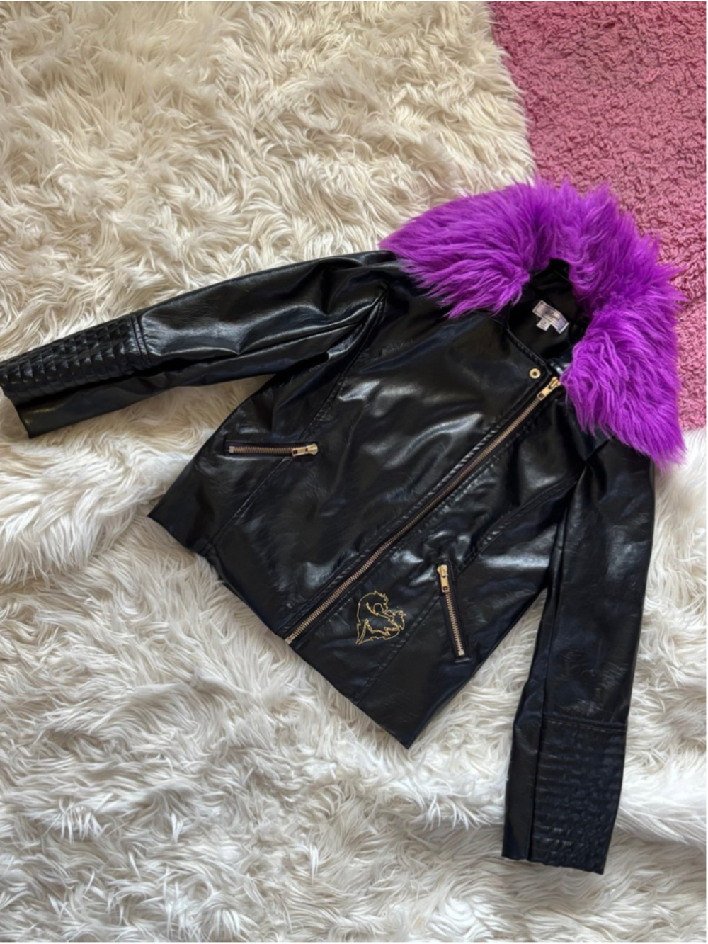 Disney Descendants 3 Mal Moto Jacket with Detachable Faux-Fur Collar